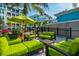 Stylish outdoor patio with comfortable seating and lush green accents, creating a perfect spot for relaxation at 319 Compass Point Dr # 201, Bradenton, FL 34209