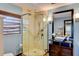 Modern bathroom featuring a glass shower, stylish vanity, and wood accents at 3716 Coconut Ter, Bradenton, FL 34210