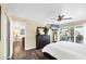Bright main bedroom featuring a private balcony and plenty of natural light at 625 Beach Rd # 207, Sarasota, FL 34242