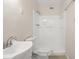 Bright bathroom features a stand up shower and updated floors at 6732 Washington Pl, Bradenton, FL 34207