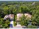 Aerial view of well-maintained homes nestled among mature trees in a lush, green landscape at 6748 Hickory Hammock Cir, Bradenton, FL 34202