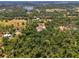 An aerial view showcases the property nestled amongst lush trees and landscaping, offering privacy and natural beauty at 95 Vic Edwards Rd, Sarasota, FL 34240