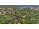 An aerial view of a lush, green neighborhood showcasing a dense tree canopy at 2072 Misty Sunrise Trl, Sarasota, FL 34240