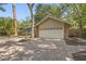 Spacious two-car garage featuring a brick paver driveway and attractive stone accents at 2072 Misty Sunrise Trl, Sarasota, FL 34240