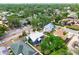 Aerial image shows the home, shaded by mature trees, in a desirable residential neighborhood at 2120 8Th W Ave, Bradenton, FL 34205