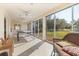 Bright sunroom featuring a ping pong table and sliding glass doors that offers relaxing green views at 4570 Pinebrook Cir # 406, Bradenton, FL 34209