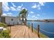 Inviting wooden deck with a beautiful waterfront view, perfect for relaxing and enjoying the serene surroundings at 520 Ideal Pl, North Port, FL 34287