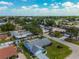 Lovely aerial view of a blue single-story home nestled within a charming residential neighborhood with lush greenery at 6004 10Th Ave W, Bradenton, FL 34209