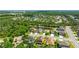 Aerial view of a community with lush trees, a pond, and well-maintained houses at 6111 Horse Mill Pl, Palmetto, FL 34221