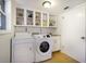 Well-lit laundry room with modern washer and dryer and ample shelving at 7301 12Th W Ave, Bradenton, FL 34209