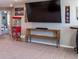 Bonus room with entertainment setup, including large screen TV and unique decor at 11702 Tetrafin Dr, Riverview, FL 33579