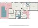 Detailed floor plan showcasing the layout of a home with its primary bedroom, kitchen, and outdoor living space at 2705 Taheebo Way, North Port, FL 34289
