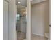 Bathroom features a tile floor, glass-enclosed shower, and neutral-toned walls at 3530 Adelaide Ave, North Port, FL 34288