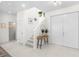 Inviting foyer with neutral tones, featuring a staircase and stylish decor at 5915 43Rd E Ct, Bradenton, FL 34203