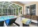 Screened-in patio with a pool view and outdoor seating area at 5915 43Rd E Ct, Bradenton, FL 34203