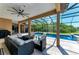 Inviting screened-in pool area with stylish seating and a relaxing atmosphere at 618 148Th Ne Ct, Bradenton, FL 34212