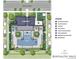 Community pool and clubhouse layout featuring outdoor kitchen, lounge seating and lush greenery at 9035 Duany Ln, Lakewood Ranch, FL 34240