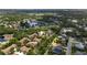 Aerial view of homes nestled among lush greenery and tranquil ponds in a serene neighborhood at 6418 Rosefinch Ct # 103, Lakewood Ranch, FL 34202