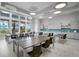 Bright activity room with ample tables, chairs, a kitchenette, and plenty of natural light at 8313 Ocean Tides Cv, Parrish, FL 34219