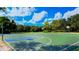 A green and blue basketball court with hoops and nets offers a recreational outdoor space at 13130 50Th E Ct, Parrish, FL 34219