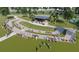 Rendering of park with outdoor stage, seating, playground, and lush green landscaping offers community gathering space at 13130 50Th E Ct, Parrish, FL 34219