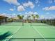 Outdoor tennis court with a green surface and blue sky overhead at 17704 Gawthrop Dr # 102, Bradenton, FL 34211