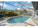 Inviting screened-in pool area with a spa and clear blue water for relaxation and enjoyment at 18033 Edgewater Dr, Port Charlotte, FL 33948