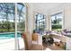 Home office with an outside view overlooking the pool at 2196 Muskogee Trl, Nokomis, FL 34275
