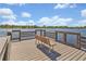 Wooden fishing pier with bench overlooking a beautiful lake in a serene setting at 5715 Woodland Sage Dr, Sarasota, FL 34238