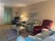 Bright living room with colorful rug and comfortable seating at 6072 Arlene Way # 6072, Bradenton, FL 34207