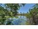 Scenic pond view reflecting surrounding houses and palm trees at 6128 Nicole Dr, Sarasota, FL 34243