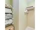 Neat closet with wire shelving offering plenty of storage for linens and personal items at 9620 Club South Cir # 5208, Sarasota, FL 34238