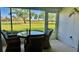 Cozy lanai with comfortable seating and a picturesque view of the golf course at 4812 Sand Trap E Cir, Bradenton, FL 34203