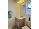 Bathroom featuring a cabinet vanity, and tub with shower curtain at 18513 Placid Ave, Port Charlotte, FL 33948