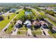 Aerial view showcases residential homes, green landscape, pond and roads; great neighborhood appeal at 206 Bedford St, Oldsmar, FL 34677