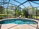 Screened in pool and spa with lush landscaping at 355 Melrose Ct, Venice, FL 34292