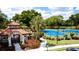 Aerial view of the tennis courts and community center at 4713 Sweetmeadow Cir, Sarasota, FL 34238