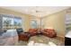 Bright living room with sliding glass doors, hardwood flooring, and a neutral color palette at 5022 46Th W St, Bradenton, FL 34210