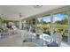 Cozy Florida room featuring a fan and clear golf course views at 5623 Palm Aire Dr, Sarasota, FL 34243