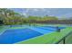 Well-maintained pickleball court surrounded by lush greenery and black fencing in this active community at 7319 Westminster Ct, University Park, FL 34201
