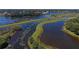 Aerial view of the community featuring beautiful lakes and walking trails at 8263 Nice Way, Sarasota, FL 34238