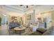Spacious living area with an open layout connecting to the kitchen and dining room at 8263 Nice Way, Sarasota, FL 34238