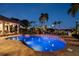 Beautiful private swimming pool with palm trees, landscaping, and adjacent lounge areas for relaxing outdoors at 12224 Garden Lake Cir, Odessa, FL 33556