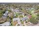 Neighborhood aerial shot highlighting the home's location amidst a variety of houses and the street layout at 1440 S Keene Rd, Clearwater, FL 33756