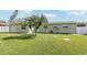 Green backyard with palm trees and a well-maintained lawn at 1440 S Keene Rd, Clearwater, FL 33756