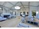 Spacious lobby area with high ceilings, modern fireplace, art and comfortable seating at 18028 Gawthrop Dr # 406, Bradenton, FL 34211