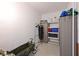 Unfinished storage area with ample space, shelving, and easy access for all your organizational needs at 18028 Gawthrop Dr # 406, Bradenton, FL 34211