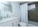 Bathroom with sleek vanity, modern fixtures, and shower/tub combination at 2227 Sunset Dr # E22, Bradenton, FL 34207