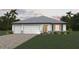 Charming single-story home featuring a three-car garage and well-manicured lawn at 27407 Deep Creek Blvd, Punta Gorda, FL 33983