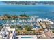 Aerial view of marina and the city skyline, showcasing the property's ideal waterfront location at 33 S Palm # 1103, Sarasota, FL 34236